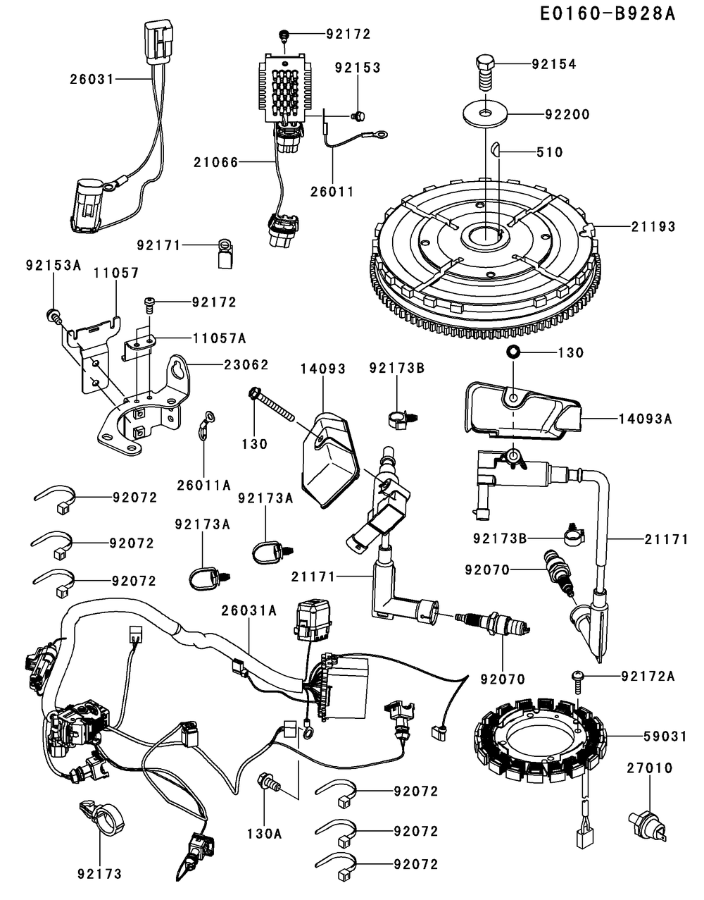 Fx850v-Cs47 Electric Equipment Diagram and Parts List for FX850V-CS47  Cub Cadet Engine